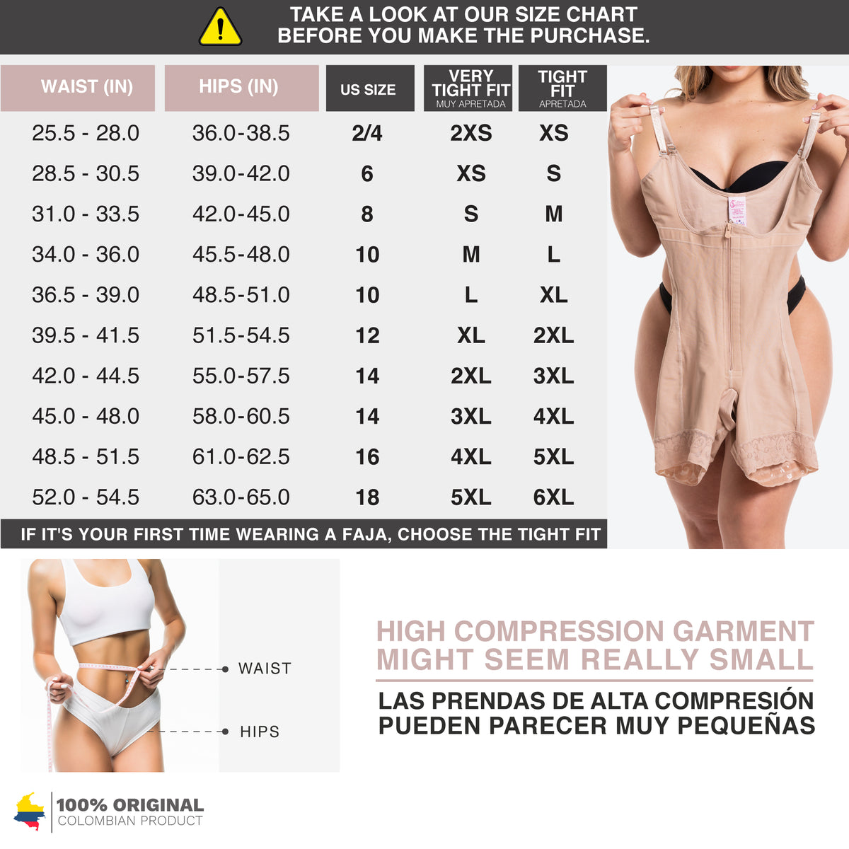 Fajas Salome Open Bust Panty Post Op Faja Shapewear for Women with Wid –