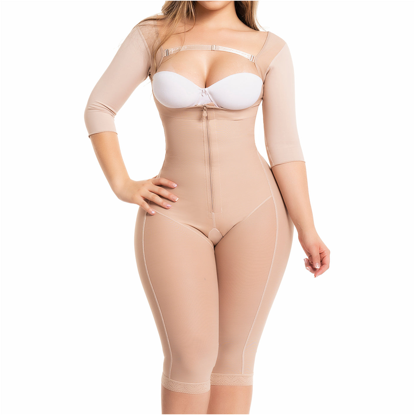 Post Surgery Tummy Control Full Body Shaper with Sleeves MYD0074 – Fajas  Colombianas Shop