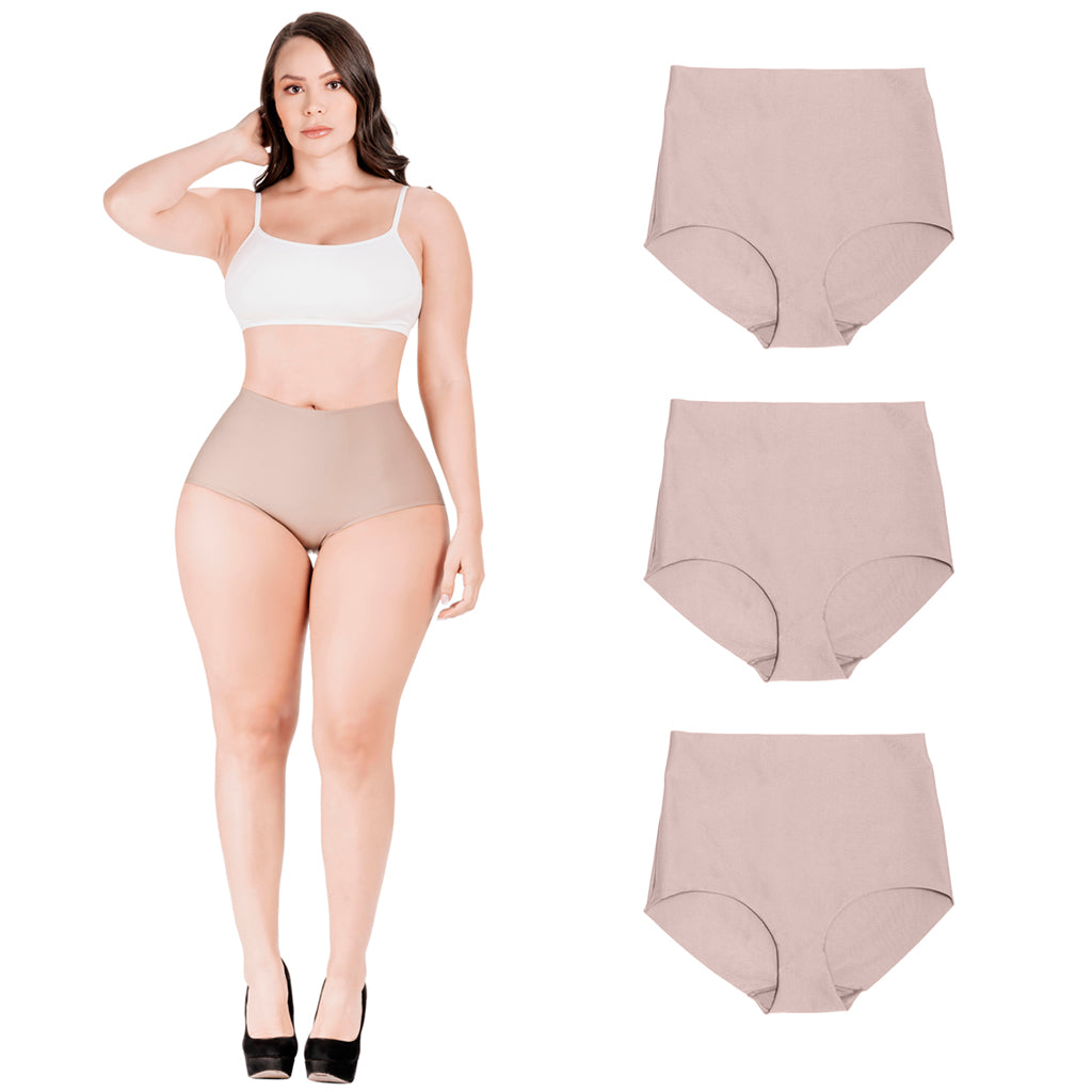 3-Pack Tummy Control Mid Rise Shapewear Panties Fajas Colombianas Sonr –  Fajas Colombianas Shop
