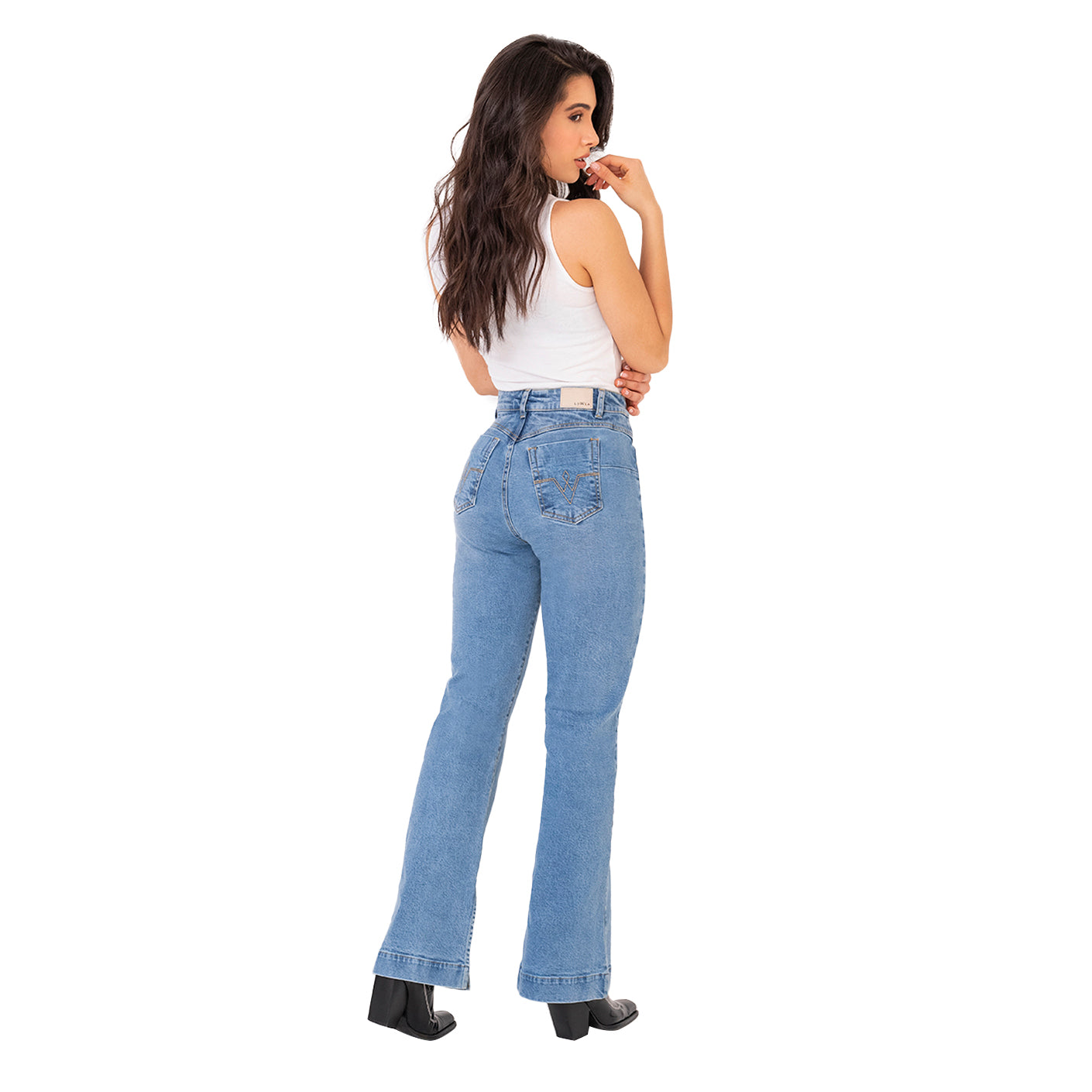 High Rise Butt Lift Mom Flare Colombian Jeans with Ankle Openings LOWL –  Fajas Colombianas Shop