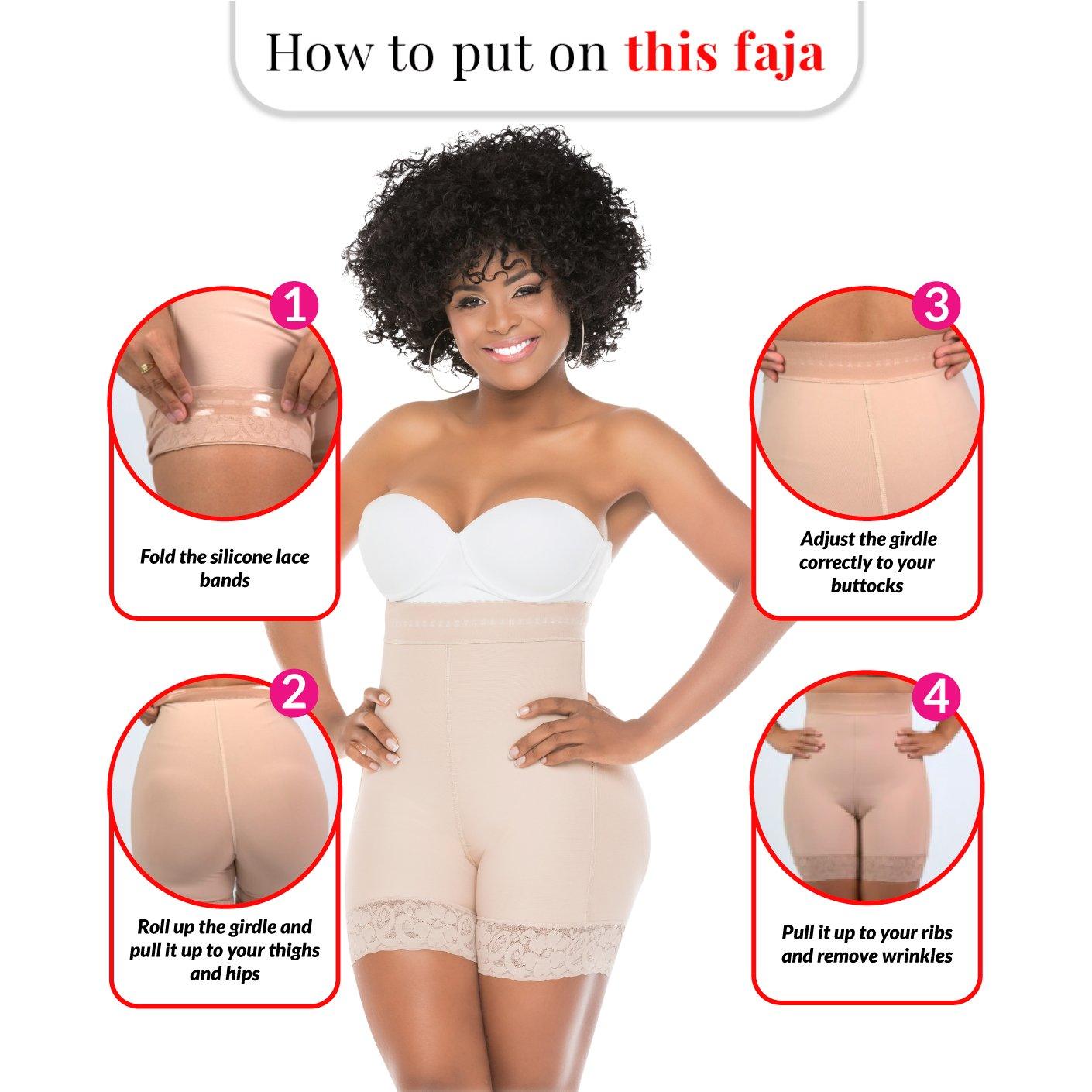 Women's High Compression Fajas Levanta Cola - Colombian Butt Lift Shapewear, Underbust Shaper