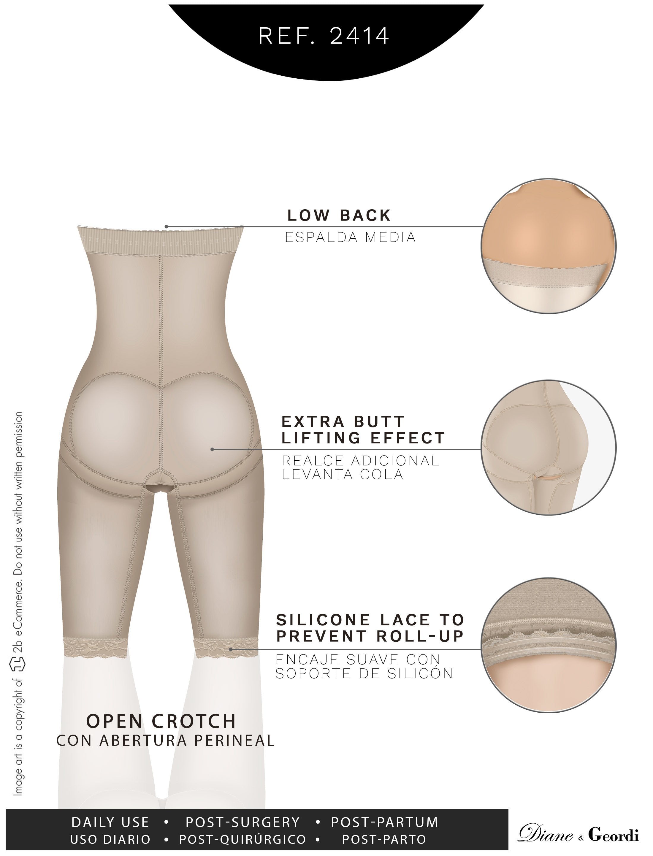 Lady Slim - Slimming Butt Lifter Girdle, Faja Butt Lifting Shapewear with  Tummy Control, Compression Garment with Hook and Eye Closures, High Waist  Shapewear Made of Powernet Material, Beige, 2XS at