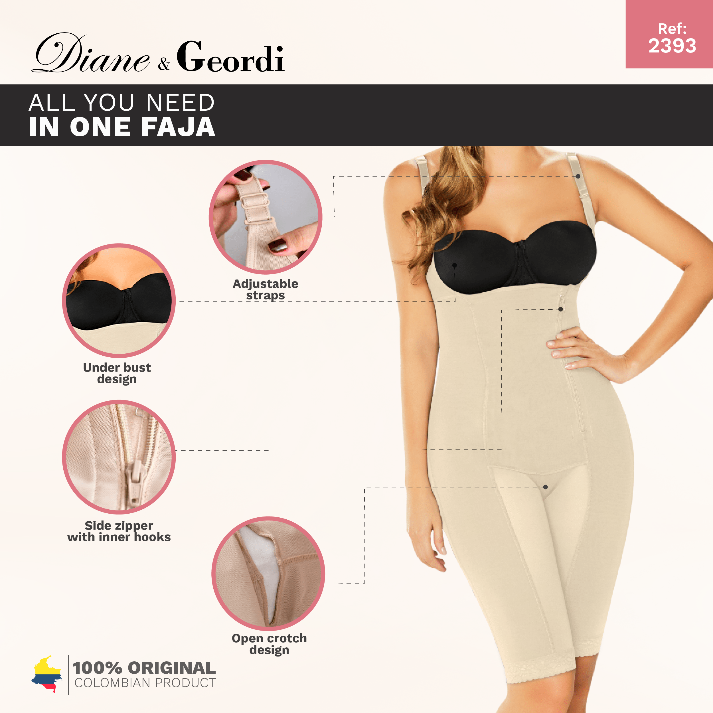 Fajas Diane & Geordi 002375  Slimming Bodysuit Colombian Faja