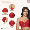 High Back Push up Bra with Side Bones for Women Brasier para Mujer Fajas SONRYSE C593