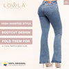 Jeans colombianos acampanados con levantamiento de glúteos de tiro regular con almohadillas removibles LOWLA 212357