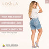 Shorts Demin Levanta Glúteos Cintura Alta Jeans desgastados para mujer Lowla 232361