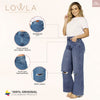 Jeans desgastados de mezclilla de cintura alta para mujer Lowla 212395