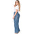 Women Distressed Denim High Rise Full Length Wide Leg Jeans Lowla 212395
