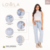 Jeans colombianos de talle alto con pierna ancha y corte tipo bota con almohadillas removibles LOWLA 212726