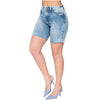 Shorts Demin Levanta Glúteos Cintura Alta Jeans desgastados para mujer Lowla 232361