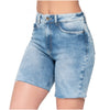 Shorts Demin Levanta Glúteos Cintura Alta Jeans desgastados para mujer Lowla 232361