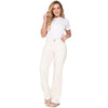 High Waisted White Straight Leg jeans for Women Lowla 242363