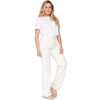 High Waisted White Straight Leg jeans for Women Lowla 242363