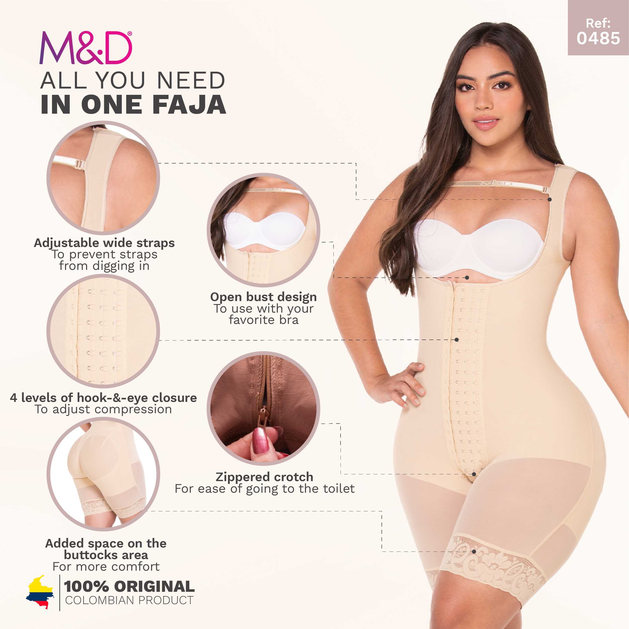 Buy M&D 0061 Full Body Colombian Girdles for Men