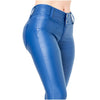 Mid Rise Faux Leather Jeans Lowla CCS2B0719-3-Fajas Colombianas Shop