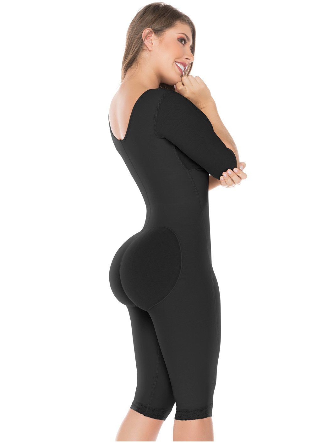 Salome 0525 Fajas Colombianas Reductoras Post Surgery Bodysuit Girdles for  Women Black L
