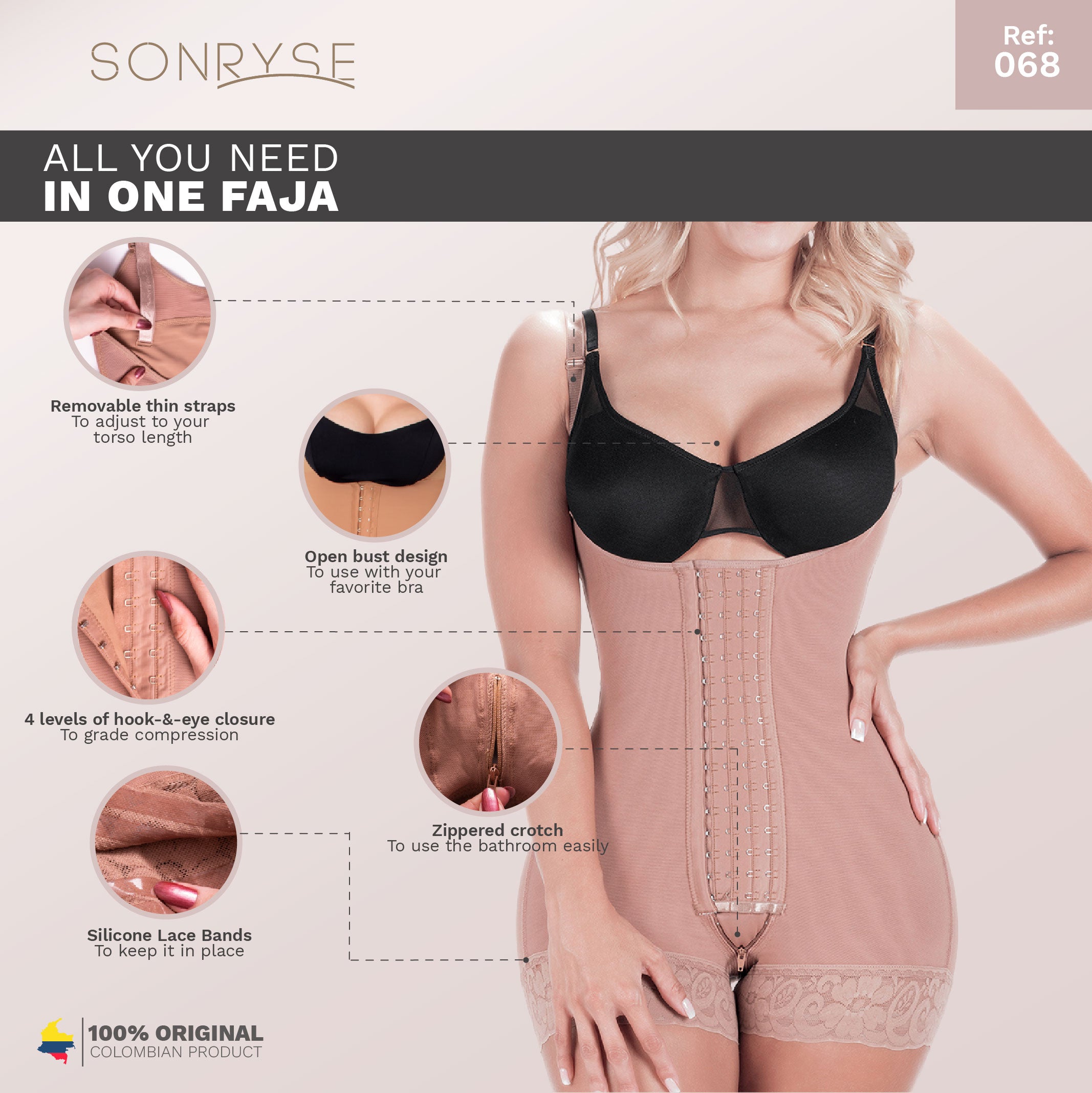 Fajas Colombianas Postpartum Compression Garment Shapewear Sonryse 086