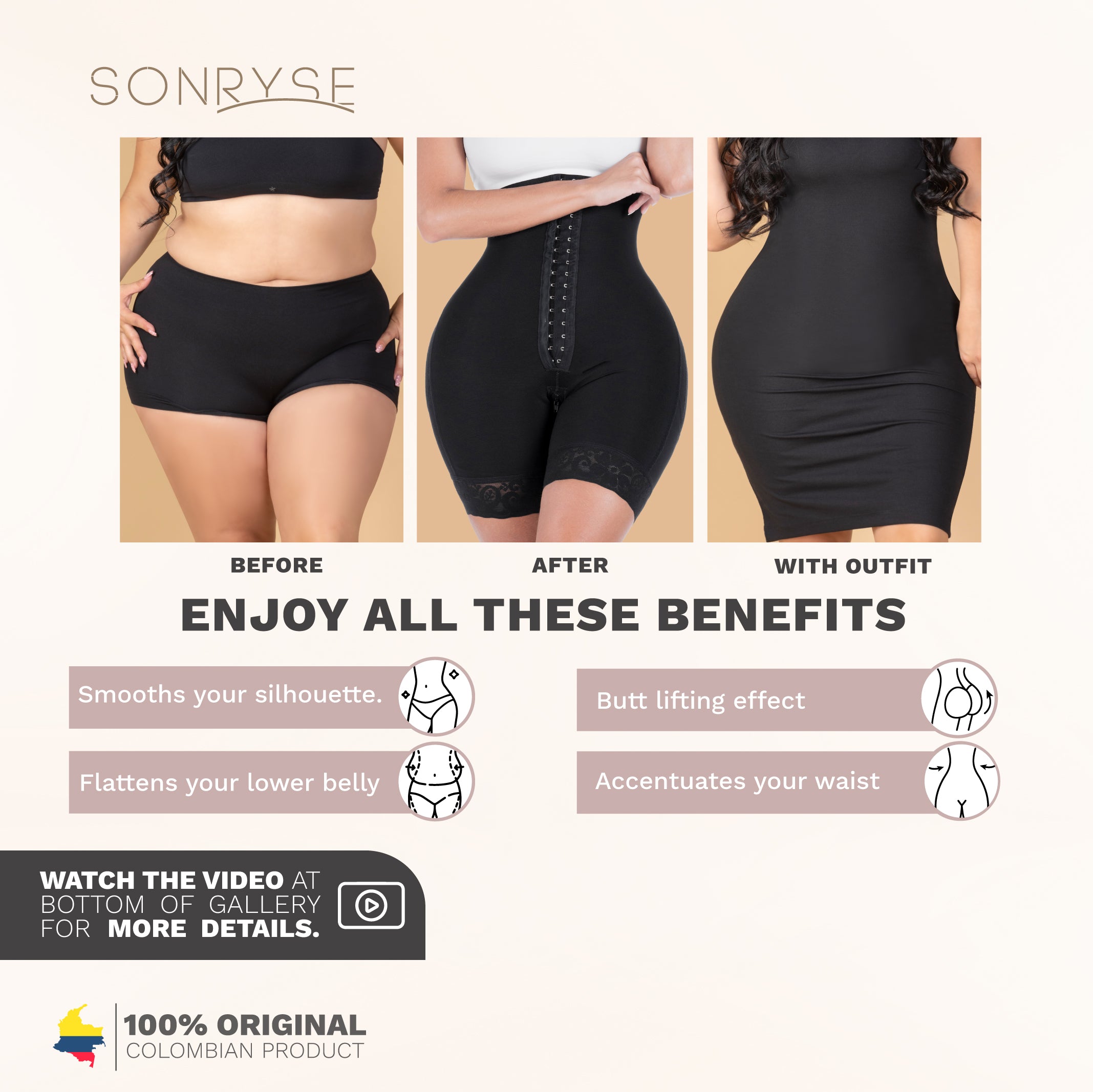 Daily Use 2-Level Adjustable Shapewear Shorts SON-072 – Fajas Sonryse