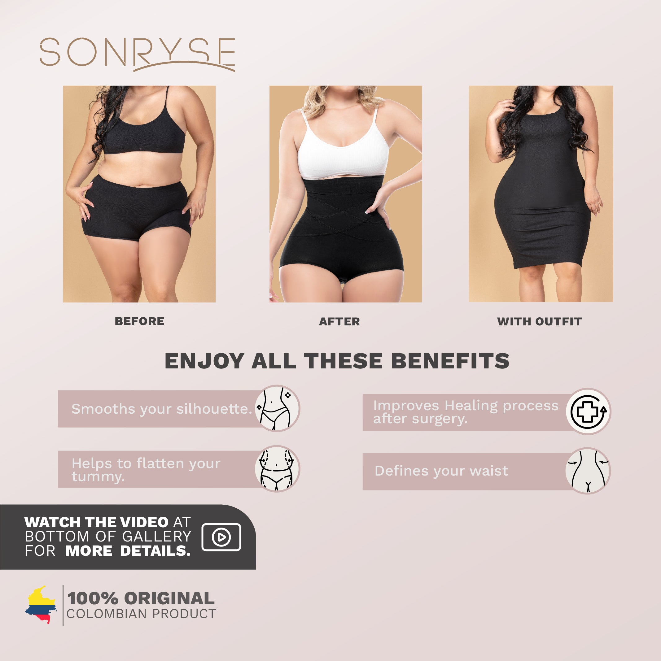 2-PACK Daily Use Panties Tummy Control High Waisted Sonryse SP645NC – Fajas  Sonryse
